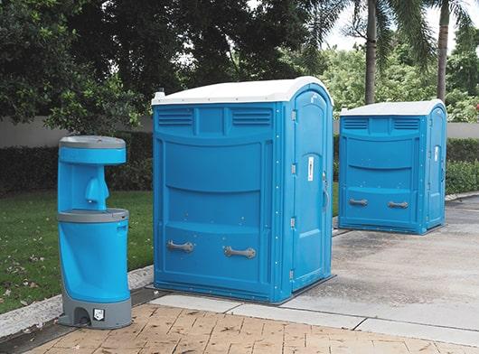 handicap/ada portable restrooms include wheels for easy transport, grab bars, and an accessible door